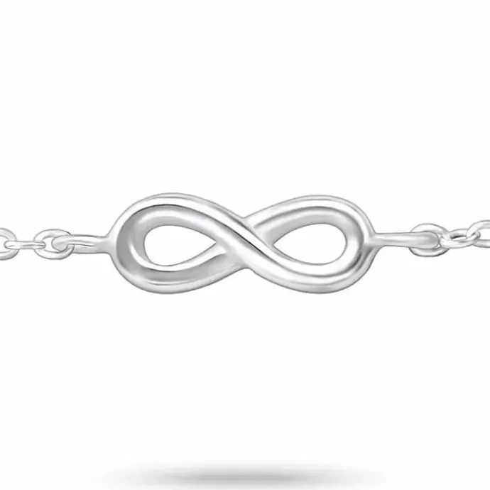 Ankelkæde i sølv med infinity vedhæng i sølv