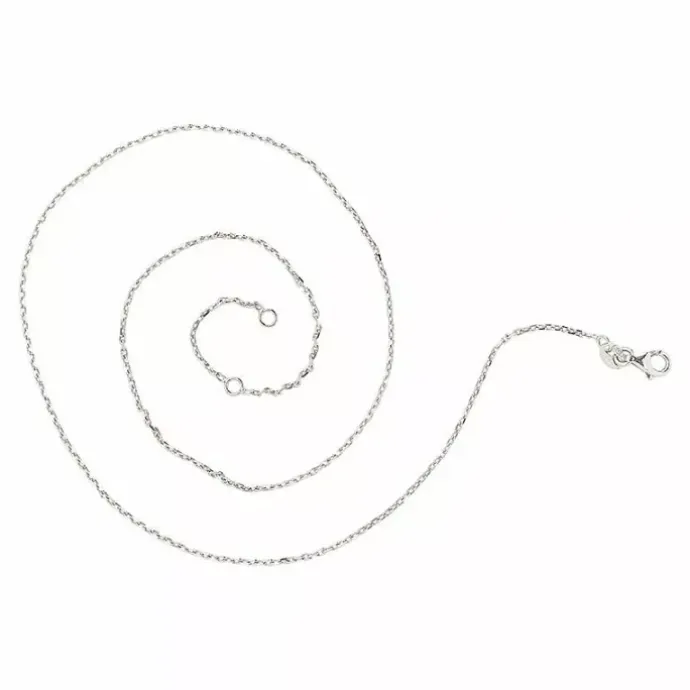 Ankerhalskæde i rhodineret sølv 42 plus 3cm x 1,4 mm