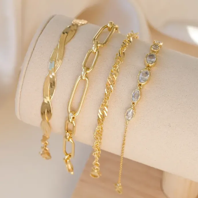 Armbånd i forgyldt sølv 16 + 3 cm x 5,4 mm