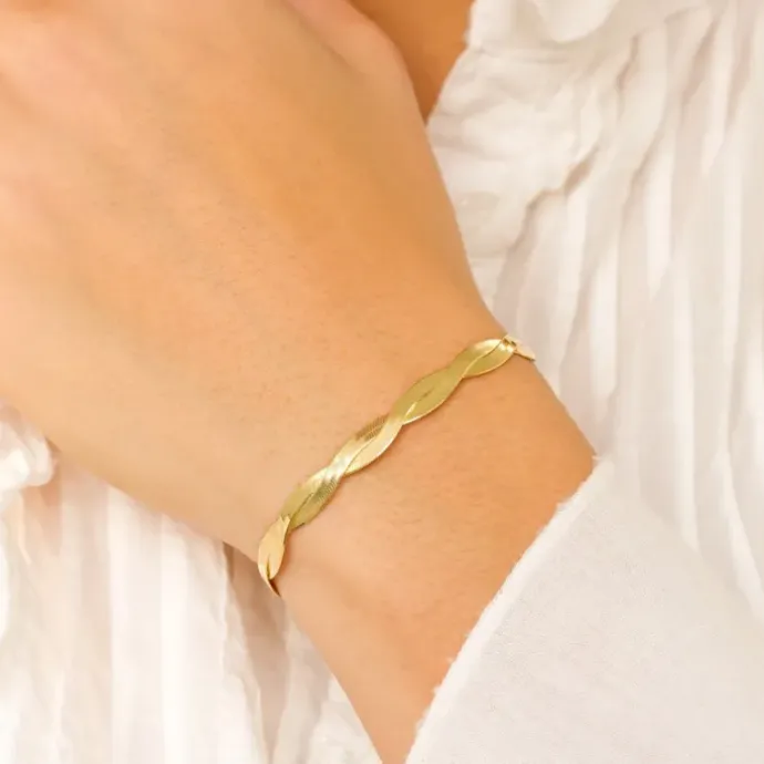 Armbånd i forgyldt sølv 16 + 3 cm x 5,4 mm