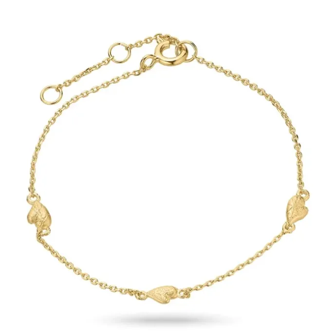 Armbånd i forgyldt sølv 16 plus 3 cm x 3,75 mm