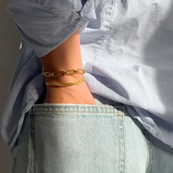 Armbånd i forgyldt sølv x 6,3 mm