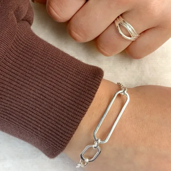 Armbånd i sølv 17 plus 3 cm x 9,5 mm