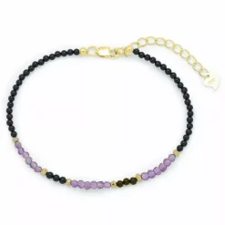 Armbånd med onyks og ametyst og hematite.