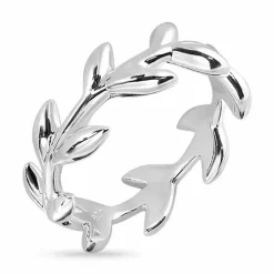 Blad ring i sølv