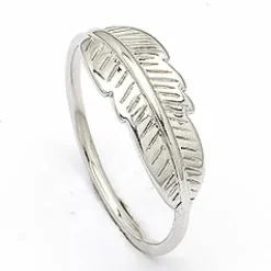 Blad ring i sølv