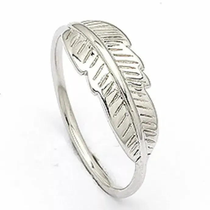 Blad ring i sølv
