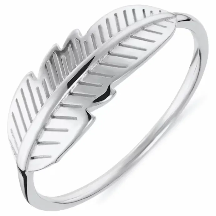 Blad ring i sølv