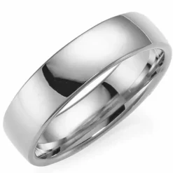Blank 6 mm vielsesring i 9 karat hvidguld