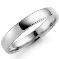 Blank 4 mm vielsesring i 9 karat hvidguld