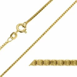 Blank BNH veneziakæde i 8 karat guld 38 cm x 1,3 mm