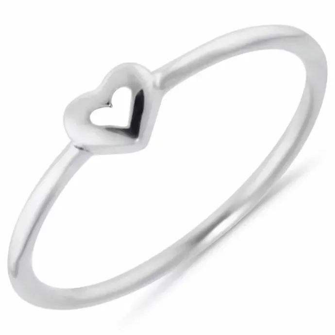 Blank Simple Rings hjerte ring i sølv