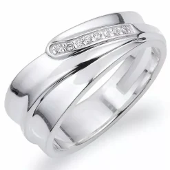 Blank zirkon fingerring i sølv