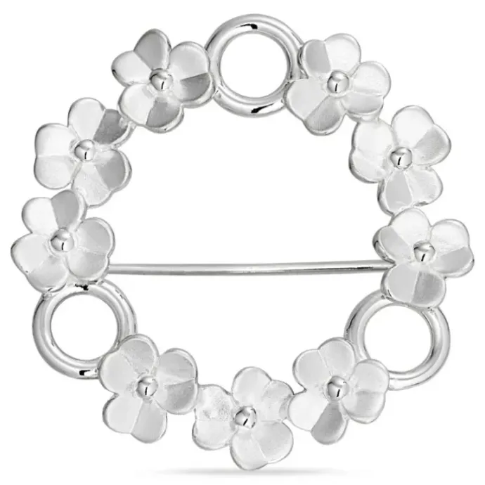 Blomst broche i sølv