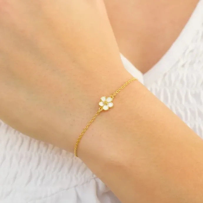 Blomster armbånd i forgyldt sølv