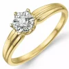 Blomster diamant ring i 9 karat guld.- og hvidguld 0,08 ct