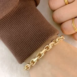 BNH Anker facet armbånd i 8 karat guld 18,5 cm x 7,0 mm