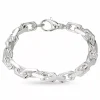 Bnh anker facet armbånd i sølv 18,5 cm x 7,9 mm