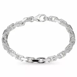 Bnh anker facet armbånd i sølv 21 cm x 5,6 mm