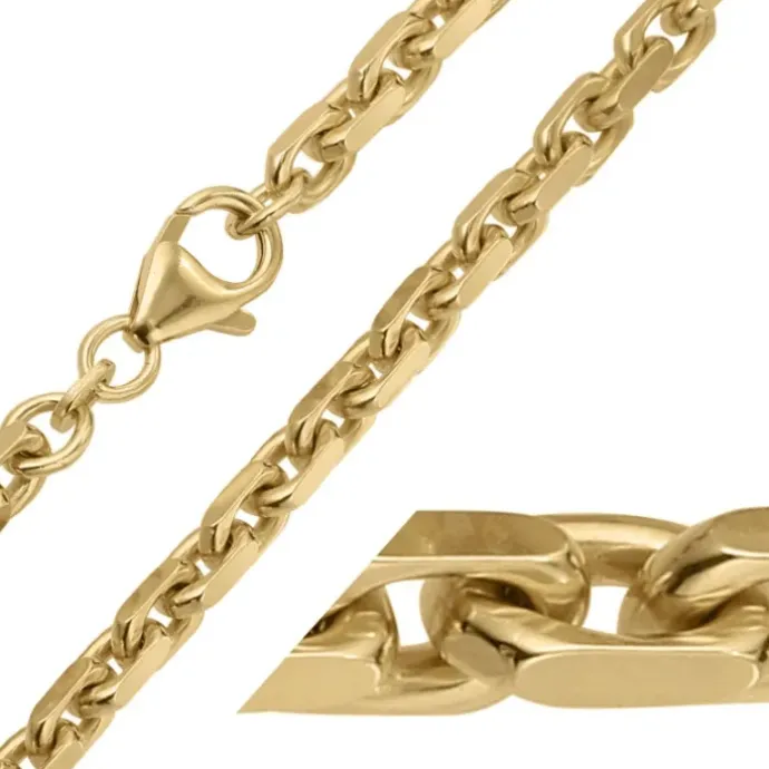 BNH Anker facet armbånd i 8 karat guld 23 cm x 4,5 mm