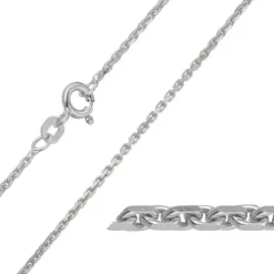 BNH Anker facet armbånd i 14 karat hvidguld 21 cm x 1,4 mm
