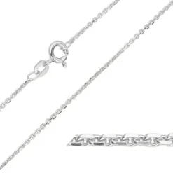 BNH Anker facet armbånd i 14 karat hvidguld 21 cm x 1,3 mm
