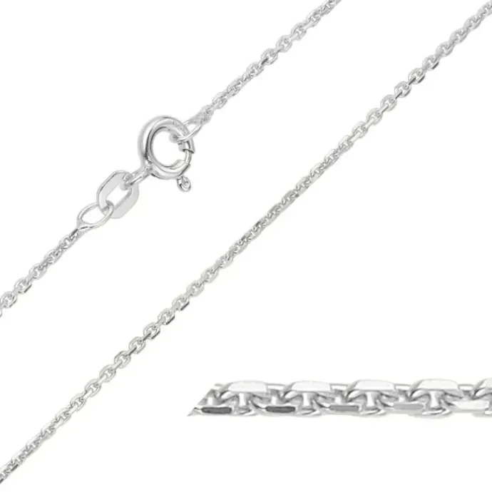 BNH Anker facet armbånd i 14 karat hvidguld 21 cm x 1,3 mm