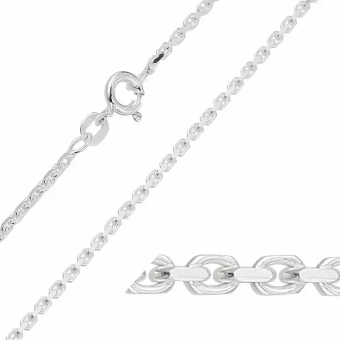 Bnh anker facet armbånd i sølv 21 cm x 1,4 mm