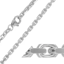 BNH Anker facet armbånd i 14 karat hvidguld 17 cm x 2,8 mm