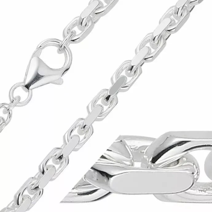 Bnh anker facet armbånd i sølv 21 cm x 4,0 mm
