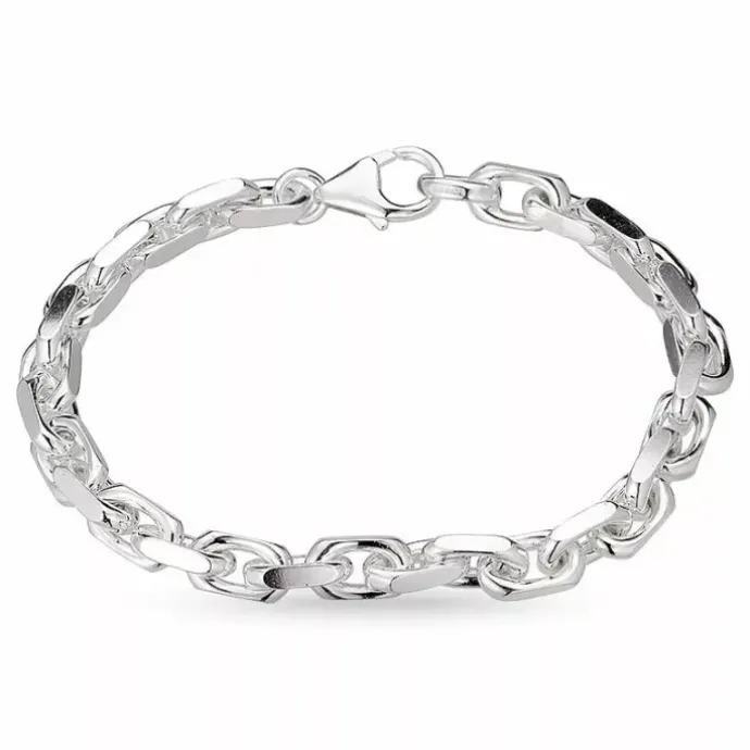 Bnh anker facet armbånd i sølv 18,5 cm x 6,5 mm