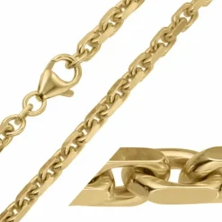 BNH Anker facet halskæde i 8 karat guld 60 cm x 4,5 mm