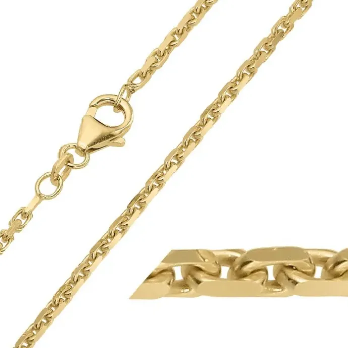 BNH Anker facet halskæde i 8 karat guld 38 cm x 2,0 mm
