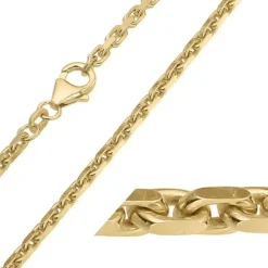 BNH Anker facet halskæde i 8 karat guld 60 cm x 2,5 mm