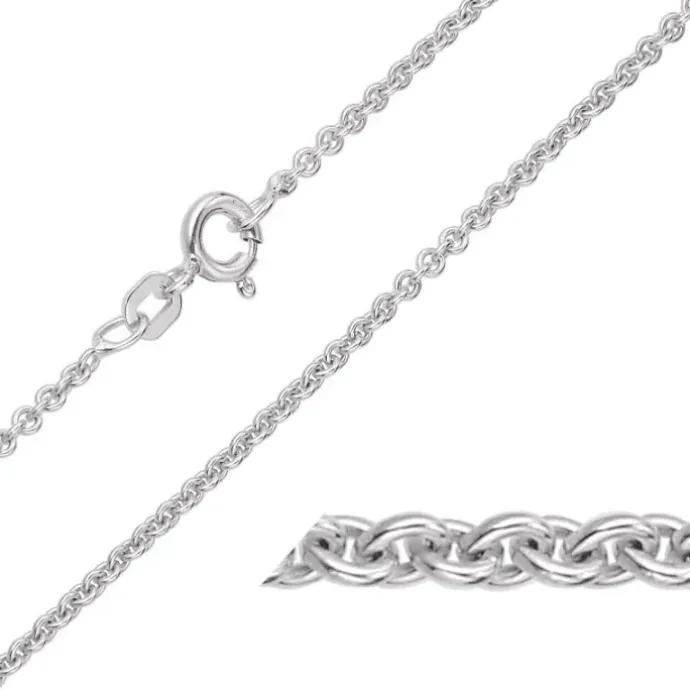 BNH anker rund armbånd i 14 karat hvidguld 17 cm x 2,0 mm