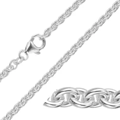 BNH anker rund armbånd i 14 karat hvidguld 18,5 cm x 2,7 mm