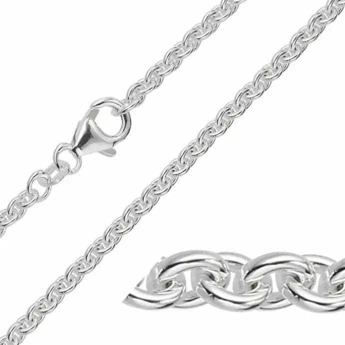BNH anker rund armbånd i sølv 21 cm x 3,1 mm