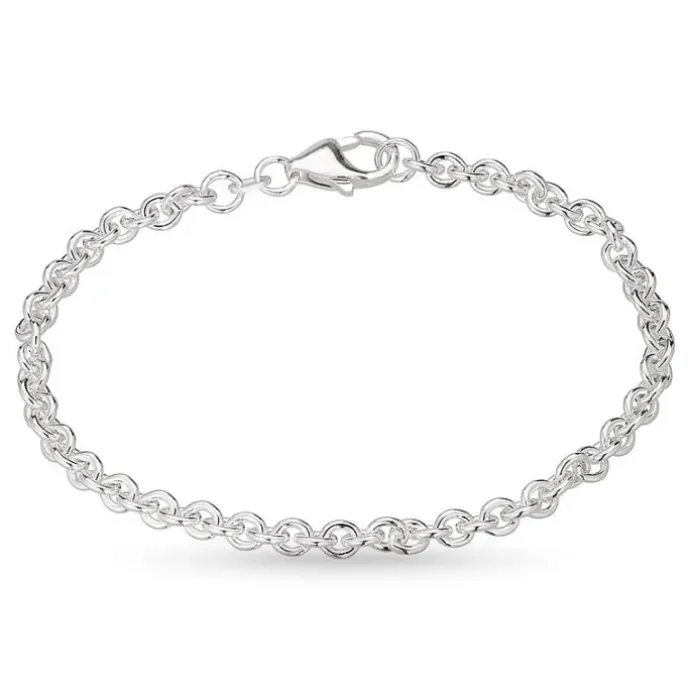 BNH anker rund armbånd i sølv 21 cm x 4,0 mm