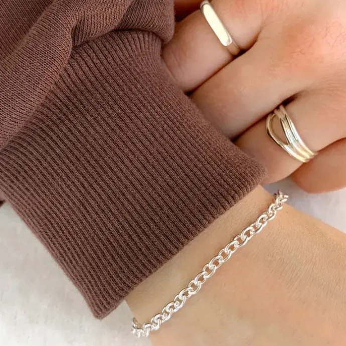 BNH anker rund armbånd i sølv 18,5 cm x 4,0 mm