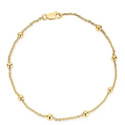 BNH Anker rund armbånd M. kugle i 8 karat guld 18,5 cm x 1,3 mm