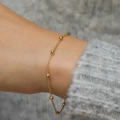 BNH Anker rund armbånd M. kugle i 8 karat guld 17 cm x 1,3 mm