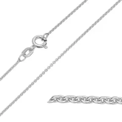 BNH anker rund halskæde i 14 karat hvidguld 45 - 50 cm x 1,2 mm