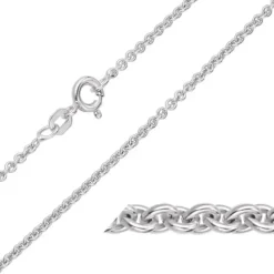 BNH anker rund halskæde i 14 karat hvidguld 45 cm x 2,0 mm