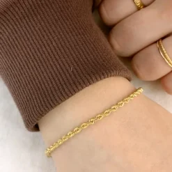 BNH cordelarmbånd i 14 karat guld 21 cm x 2,7 mm