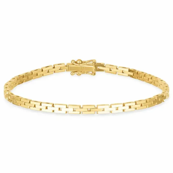 BNH murstenarmbånd i 14 karat guld 18,5 cm x 3,0 mm