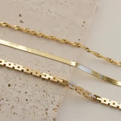 BNH murstenarmbånd i 14 karat guld 18,5 cm x 3,0 mm