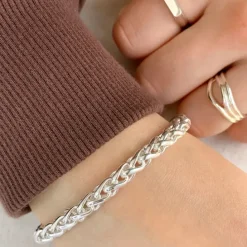 Bnh palmearmbånd i sølv 18,5 cm x 6,0 mm
