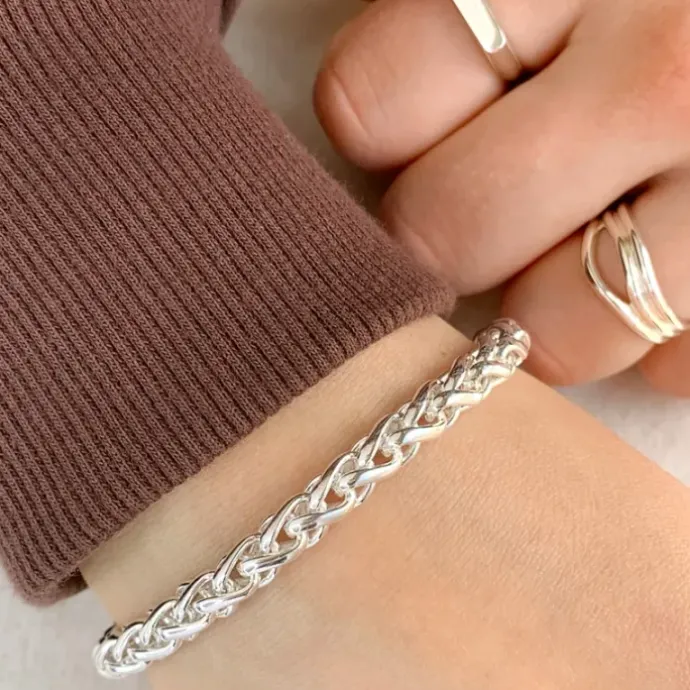 BNH palmearmbånd i sølv 23 cm x 6,0 mm