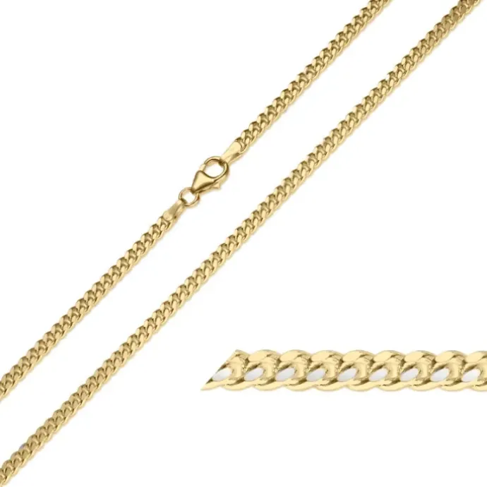 BNH panserarmbånd i 8 karat guld 21 cm x 2,4 mm