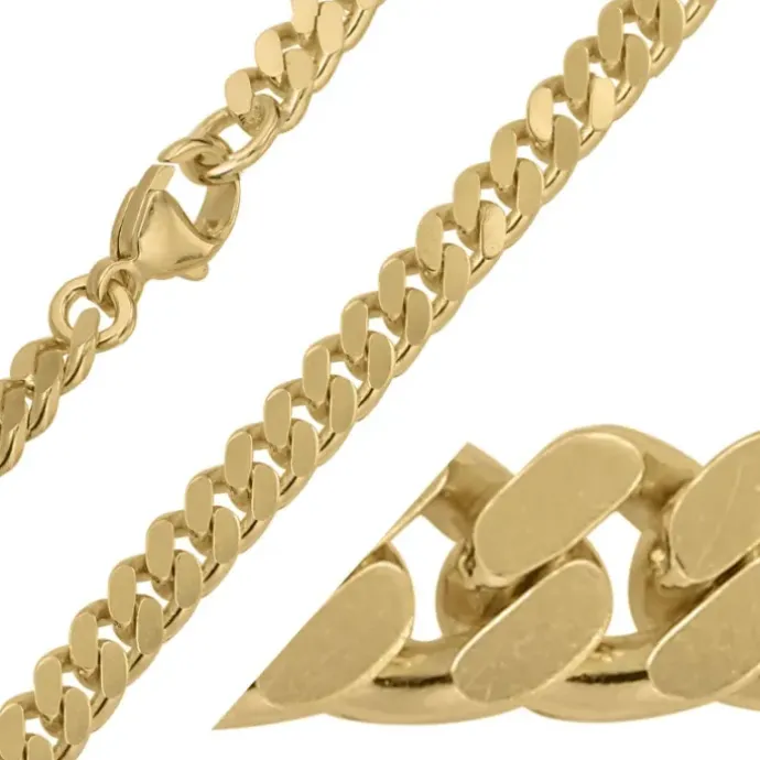 BNH panserarmbånd i 14 karat guld 17 cm x 4,7 mm